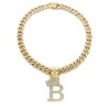 BLINGFACTORY Hip Hop Alphabet Initial B CZ Pendant & 13mm