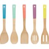 Now Designs Bamboo Utensils, Set of 5, Multi-Color, 1 ea,