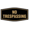 Fancy No Trespassing Sign (Black/Gold) - Small