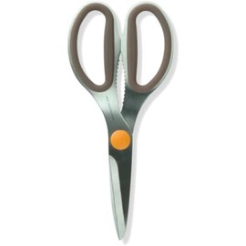Yaksell Kitchen Scissors, Kitchen Scissors, Disassemble and Washable, Dishwasher Safe, One Side with Giza Blade, Disassembly Structure, Cooking Scissors, Non-Slip, Professional Specifications, Cocoa