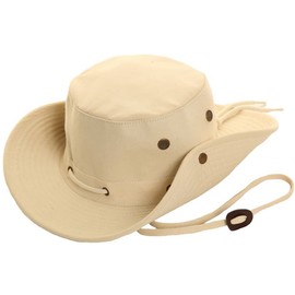 FELTON Safari Outback Bush Hat 100% Cotton Wide Brim Aussie Canvas Summer Sun Cap (57cm Small, Cream)