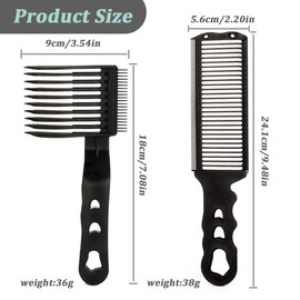 2 Stück Friseurkamm für Männer, Haarschneidekamm, Gebogene Positionierung, Professionelle Haarschneidehilfe, Fade Kamm Männer