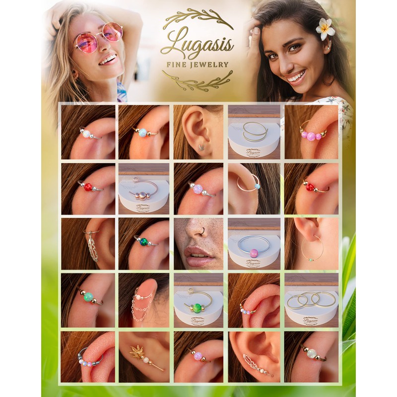 Silver Helix Hoop - Tiny 3mm White Opal Handmade 925