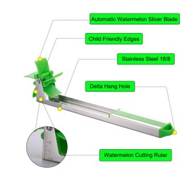 Watermelon Windmill Cutter Slicer, YIDADA Stainless Steel Shape Fruit Tools Quickly Cut Tool Kitchen Gadgets with Melon Scoop