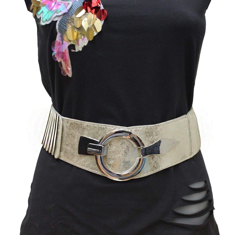 Glamexx24 Women's Elastic Waist Belt 6 cm Wide Waist Belt
