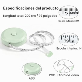 2 Piezas Cinta Métrica Portátil, Cinta Métrica Corporal Suave Retráctil