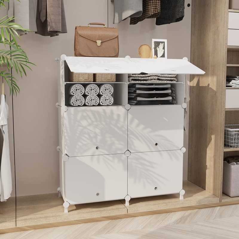 AWTATOS Shoe Rack, 6 Tier Shoe Storage Cabinet with Door,
