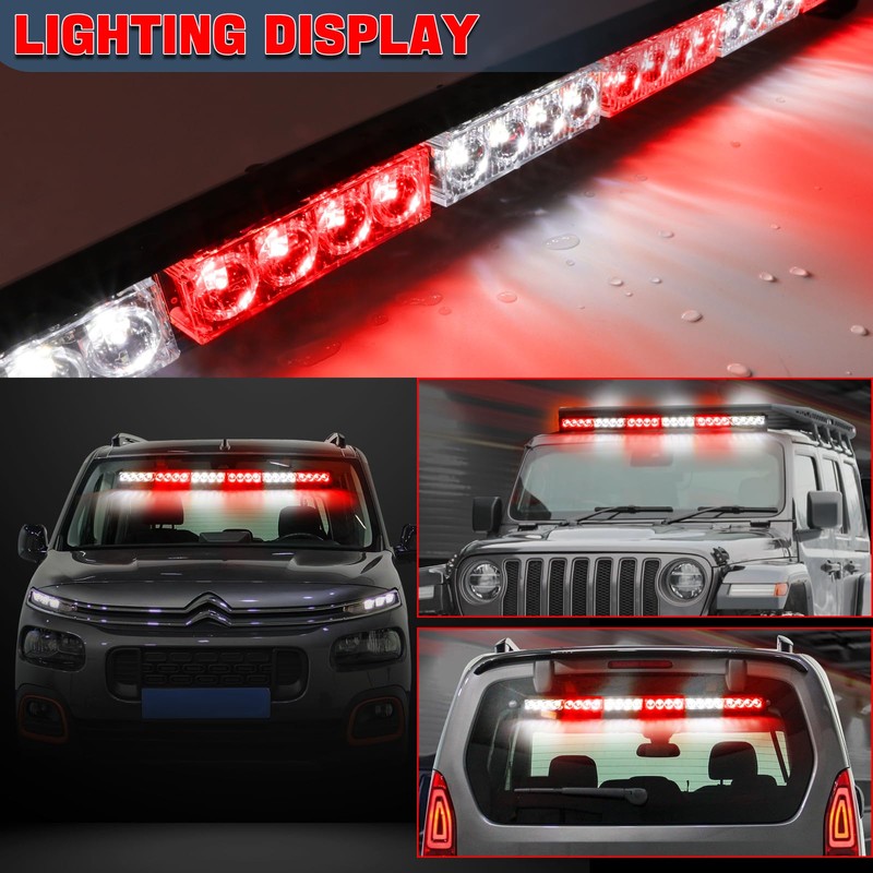 TeddyTT Emergency Strobe Firefighter Lights Bar Directional Traffic Advisor Warning