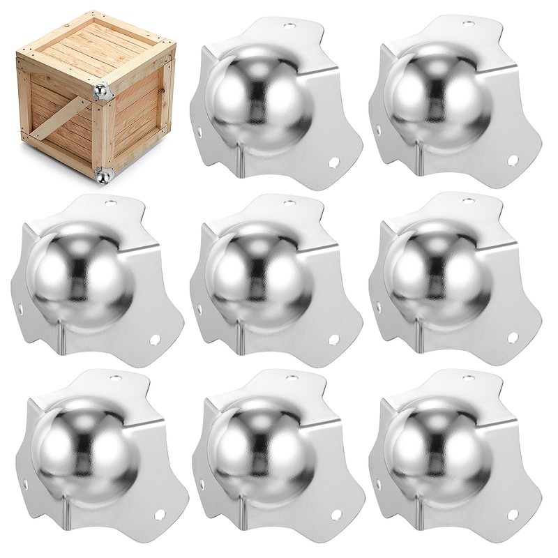 Wakauto 8 Pieces Ball Corner Edge Protector,Metal Furniture Flight Case