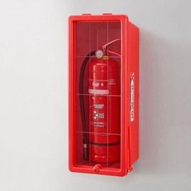 Global Industrial Fire Extinguisher Cabinet, Plastic, Fits 20 lbs., Red