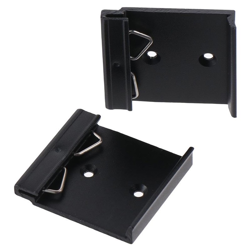 Fudeshe Universal-DIN-Schienen-Montageclip, Schienenclip, Aluminium-Solid-State-Relaisklemmen, Aluminiumlegierung, schwarz, 4 Stück
