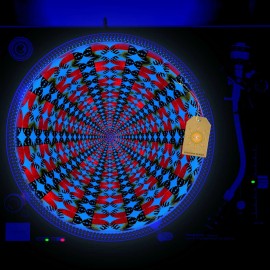 For Technics, For Audio-Technica, For Denon, For Numark, For Pioneer, For Stanton, For Reloop Americana Turntable Slipmat GLOW BLACKLIGHT 12 inch for DJ Vinyl LP