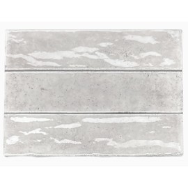 Scandiano Series Handmade Glossy 2.5x10 Subway Porcelain Wall Tile for Kitchen Backsplash, Bathroom Wall, Accent Wall, Fireplace Surround (Gray, Sample)