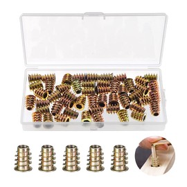 YIXISI 120 PCS Zinc Alloy Hex Socket Screw-in Nuts Kit, Furniture Hex Socket Screw Inserts Threaded Insert Nuts M4 / M5 / M6 / M8 / M10, for Wood Furniture