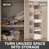 Foldable Hanging Closet Organizer with Mesh Side Pockets, Washable Non-Woven