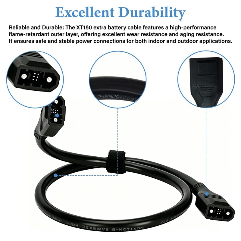 QEWTYI Extra Battery Cable 1M Fits for E-coFlow XT150 Delta
