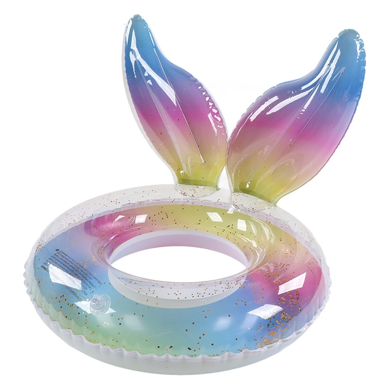 Swimming Ring Sparkling Sequins Rainbow Gradient Wings Swimming Ring Summer
