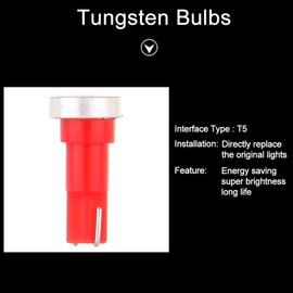 cciyu 10x High Power T5 73 74 Wedge Instrument Cluster Speedometer LED Light Bulbs Red + 10x Twist Sockets 17 37 70 Instrument Panel Cluster Plug Lamp Dash Light Bulb T5