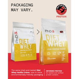 PhD Nutrition Diet Whey Lean Protein Powder | Vanilla Crème Whey Protein Powder 1 kg Bag [ Packaging May Vary ]