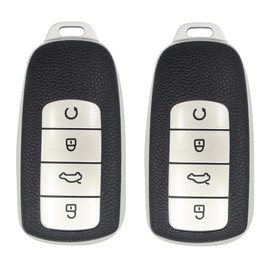 2Pcs Smart Car Key Fob Case, Soft TPU Remote Key Fob Cover Keychain Protector Accessories, Silver Car Key Fob Protector Key Shell Compatible with Chery Omoda 5 Compatible with Tiggo 8 Pro 8 Plus