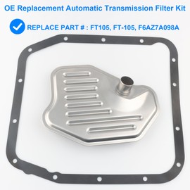 Automatic Transmission Filter Kit FT105, FT-105 Compatible with Ford Lincoln Mercury 4R70W, 4R75E - 1997-2006 Expedition, 1996-2010 F150, 1996-2011 Crown Victoria Grand Marquis, 96-2004 Mus-tang, More