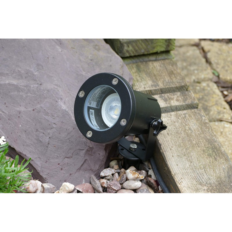Knightsbridge Garden GU10 Spike Light, Aluminium, Black