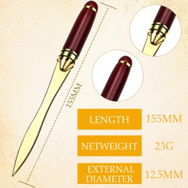 Acootruing Letter Opener, Envelope Slitter Letter Openers Metal Letter Opening Knife for Envelope, Package, Paper Cut, Safe Gold 21x1.5CM