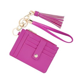 KNGITRYI Small Wristlet Wallets for Women RFID Credit Card Holder Wallet Keychain Wristlet Wallet Credit Card Wallets for Women(Hot Pink)