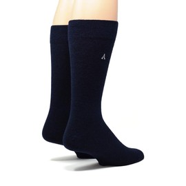WARRIOR ALPACA SOCKS - Men's Alpaca Wool Trouser Socks - Lightweight, Hosiery Style Socks with Moisture & Odor Control Navy Large