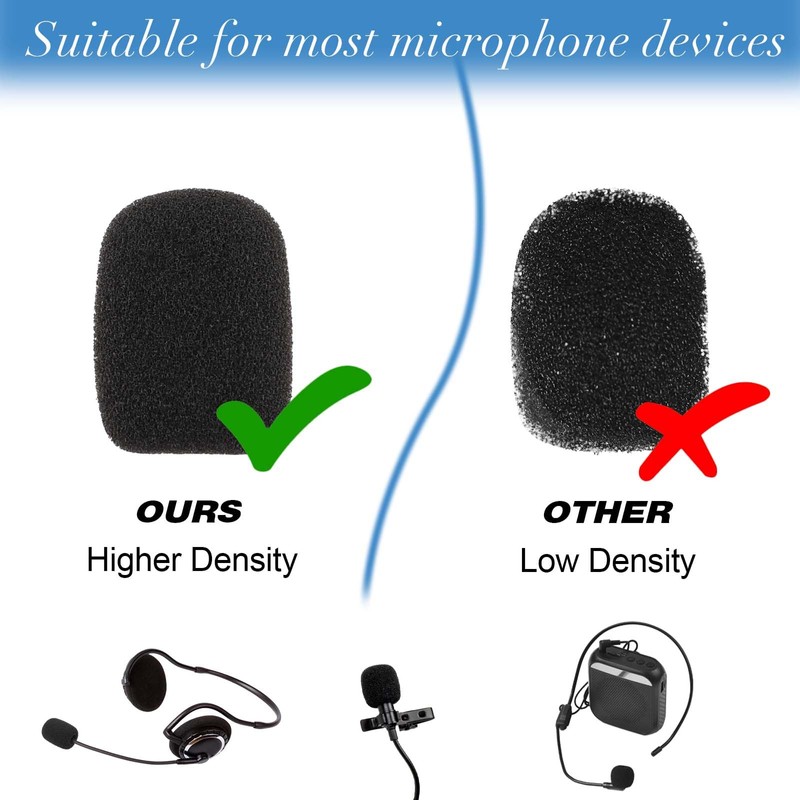 Bewudy Pack of 10 Microphone Wind Protection, Pop Protection Microphone,