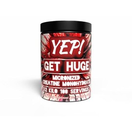 YEP Get Huge Micronized Creatine Monohydrate - Fast-Absorbing Ultra-Filtered Micronized Creatine Monohydrate Powder - Unflavored - 500 Grams / 100 Servings