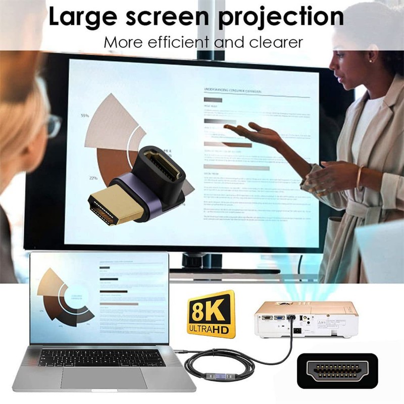 cablecc HDMI Male to HDMI 2.1 Female Up Angled Vertical