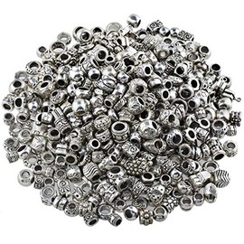 KYEYGWO 230 g Assorted Alloy Bead Spacer, Tibetan Style European Beads for Jewellery, DIY, Bracelets, Charms, Alloy Steel
