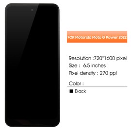 Screen for Motorola Moto G Power 2022 Screen Replacement for Moto XT2165 LCD Screen XT2165-5,XT2165DL,XT2165-3 Touch Display Digitizer Assembly Repair Parts（Black with Frame