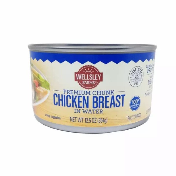 Wellsley Farms White Premium Chunk Chicken Breast in Water, 12.5 Ounce, 8 Count