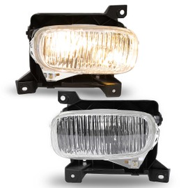 HECASA Fog Lights Pair Compatible with 2000-2006 Toyota Tundra Replacement for 812100C010 812200C010 TO2593102 TO2592102 w/Bulbs w/o Wiring Harnesses (Clear Lens + Black Housing)