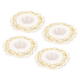 MECCANIXITY Lace Bouquet Collar, Lace Collar DIY Decoration Bridal Bouquet Holder for Flower Shop Wedding Supplies, Gold Tone Pack of 4