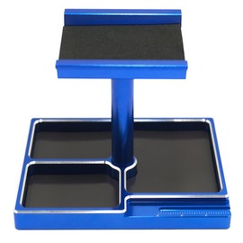 MORLORDY RC Car Work Stand Repair Workstation Tool Kit with RC Screw Tray for 1/18 TRX4M 1/24 Scale SCX24 RC Cars Trucks (Blue)