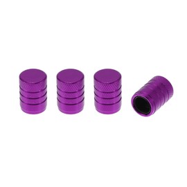 HEROFFIX 4 Pcs Decorative Tire Valve Stem Caps 17mm Tyre Valve Dust Covers for Most Cars Truck Purple Aluminum Alloy Plastic