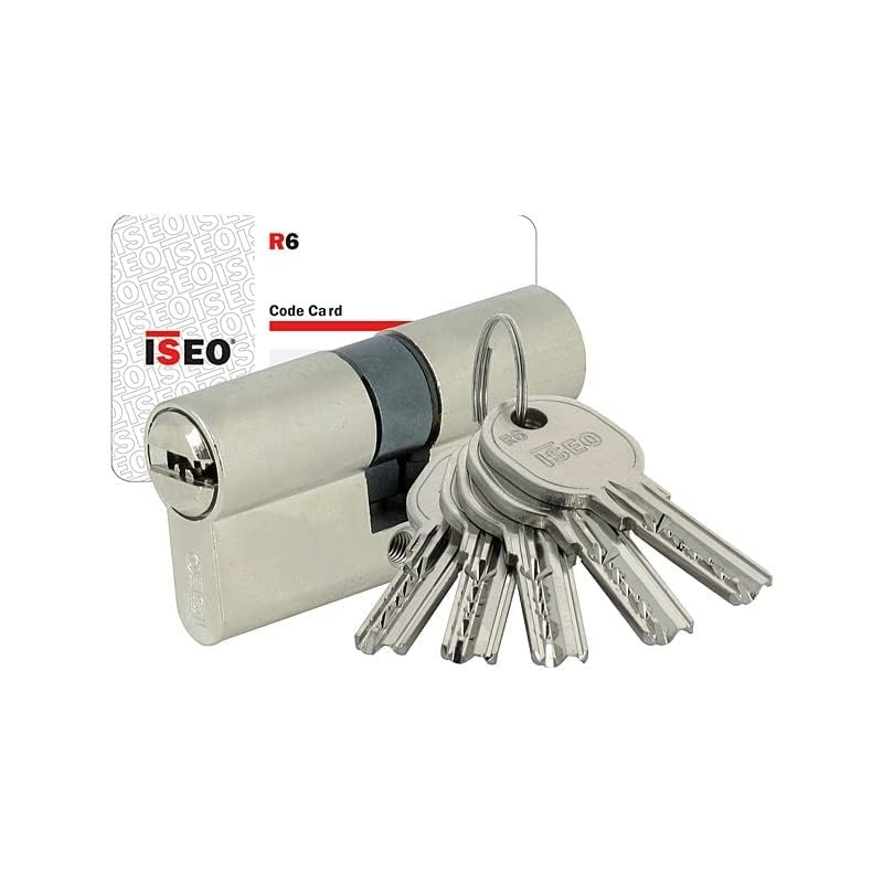 Cylinder ISR6 30x80 5 Keys 6 Pins Nickel-Plated Brass Iséo