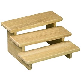 Daikai Display Fixture, Wooden, Baum, 3 Tiers, Bench, Natural, 83422 W x D 4.3 x H 2.6 inches (12 x 11 x 6.5 cm)