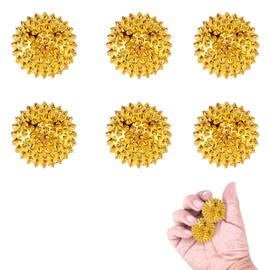 6 Stück Massagebälle,Gold Spiked Massage Ball Hart Magnetische Akupressurkugeln Massagebälle Magnetische Massageball Igel Magnetische,für Stress Relief oder Massage (32 mm)