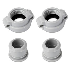 2-Pack Replacement Parts for Inflatable Pools - B/C Water Pipe with 2B/C Seals Gaskets Washers, Grey Coupling Screw Nut Connector and Nipple