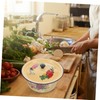 Mobestech Retro Enamel Mixing Bowl Lard Oil Storage Canister Decorative