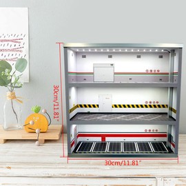 1:64 Scale Mini Car Parking Space Scene Collectible Gift Decoration, 3 Layer Model Car Parking Lot Garage Garage Display Case with LED Lights, Model Car Display Case