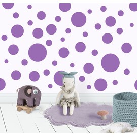 Lavender Polka Dot Wall Decals (21) Peel & Stick Purple Polka Dot Wall Stickers