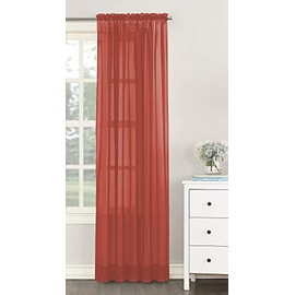 NetCurtainsUK Single Plain Voile Net Curtain Sheer Panels Slot Top Heading (Coral, 140cm (55'') Wide x 122cm (48'') Drop) (HMPVP01)