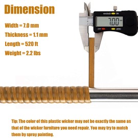 Laphivieh 520 Ft Wicker Repair Kit, Plastic Wicker Replacement Material, Faux Rattan Supplies for Patio Furniture Sofa Chair Repair (Light Wood Grain)