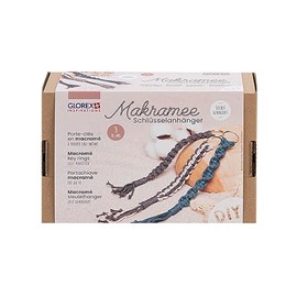 Glorex 5100900 - Macrame Craft Set, Key Ring Self-Knotted, Contents for 3 Pendants