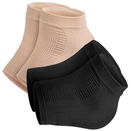 Healeved 2pairs Moisturizing Gel Heel Socks of Washable and Reusable Foot Sleeves for Cracked Heels Durable Elastic Design Compact Portable Protector for Men Women Skin